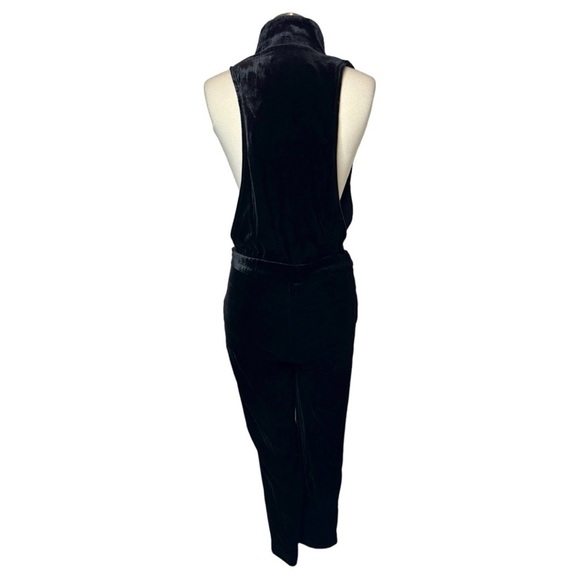 ANTHROPOLOGIE HARLYN Velvet Black Tuxedo Jumpsuit size S - Picture 7 of 13